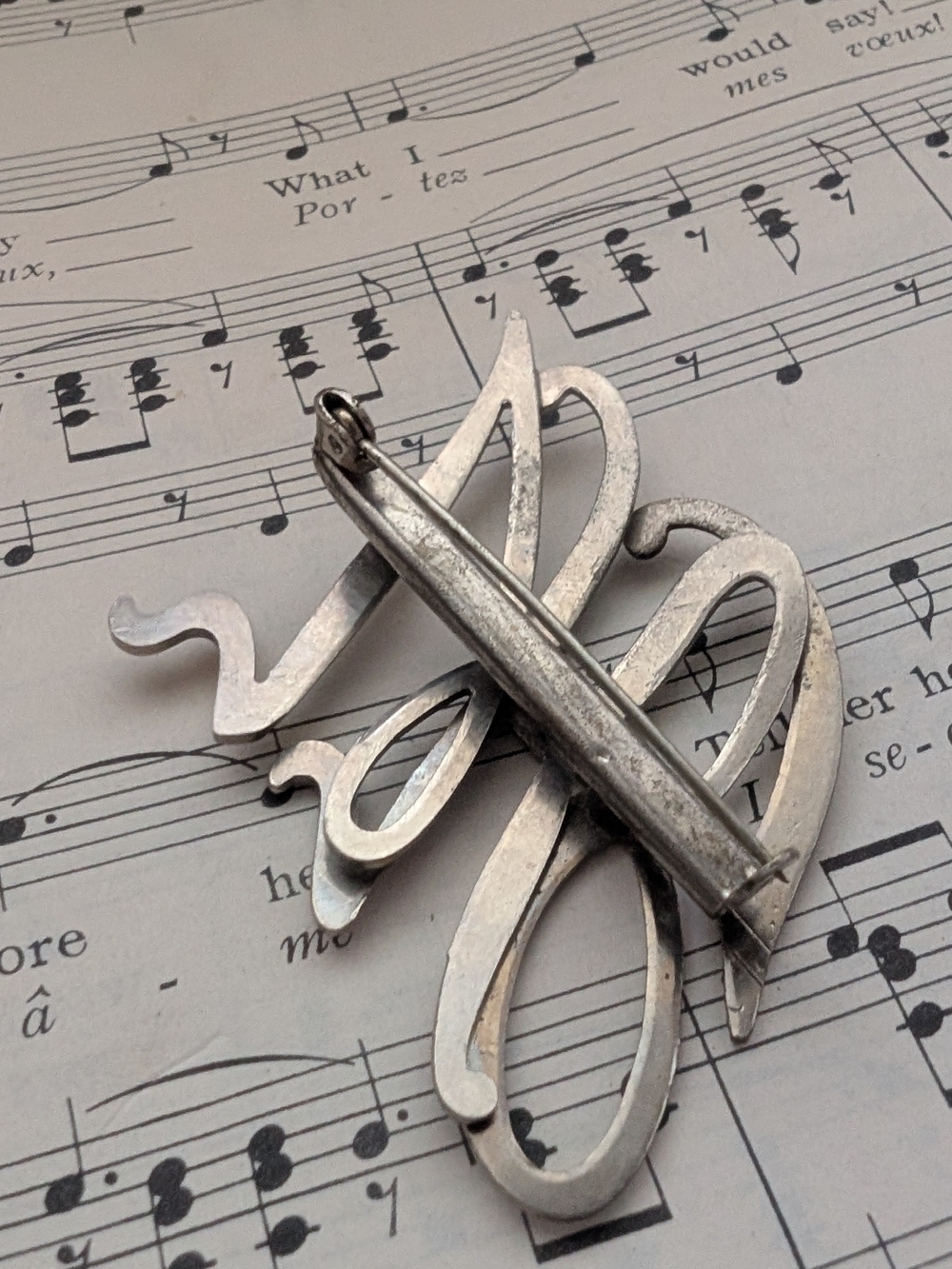Silver Script Initials Brooch SLL - Men's Accessory - Picture 5 of 10